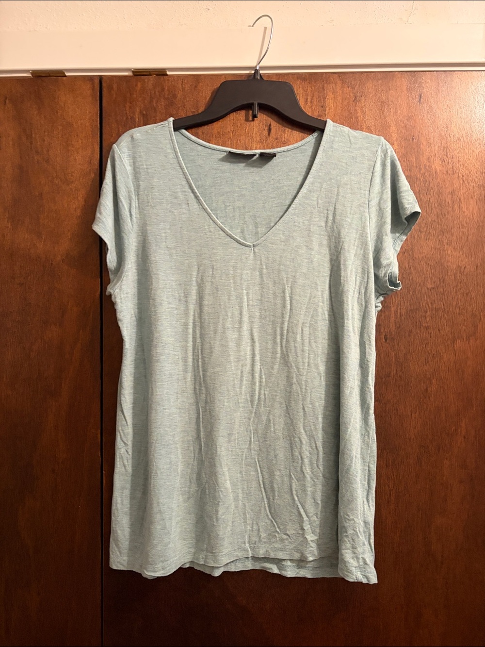 Tahari Pale Sage V-Neck Short Sleeve Tee